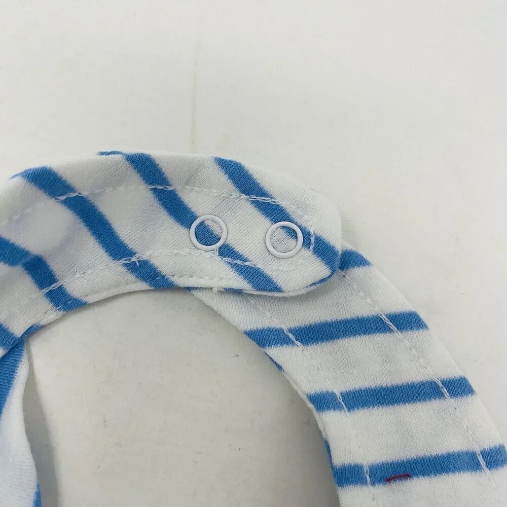 Janie‎ and Jack Baby Boys Newborn One Size Striped Bandana Bib in White/Blue $14